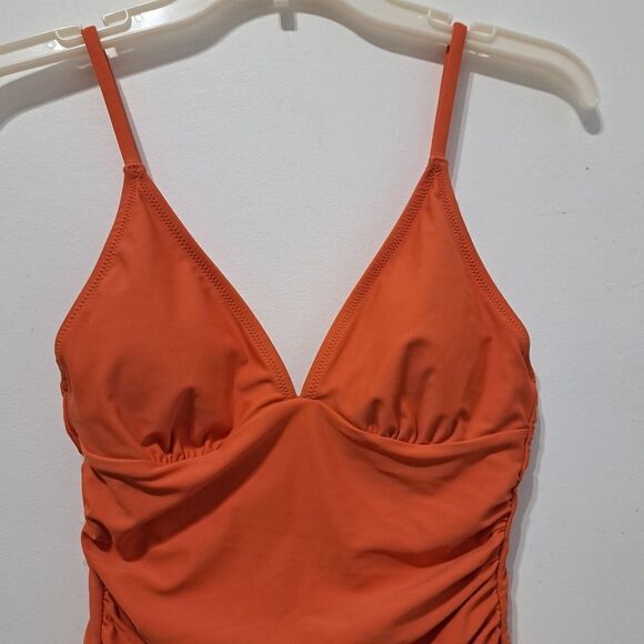 CUPSHE Shirring Design V Neck One Piece Swimsuit Low Back Bathing Suit Small NWT - Picture 13 of 14